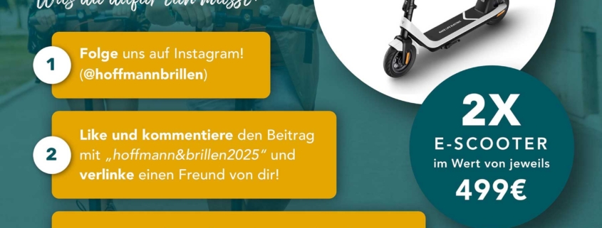 Gewinnspiel - Gewinne 1 von 2 E-Scooter