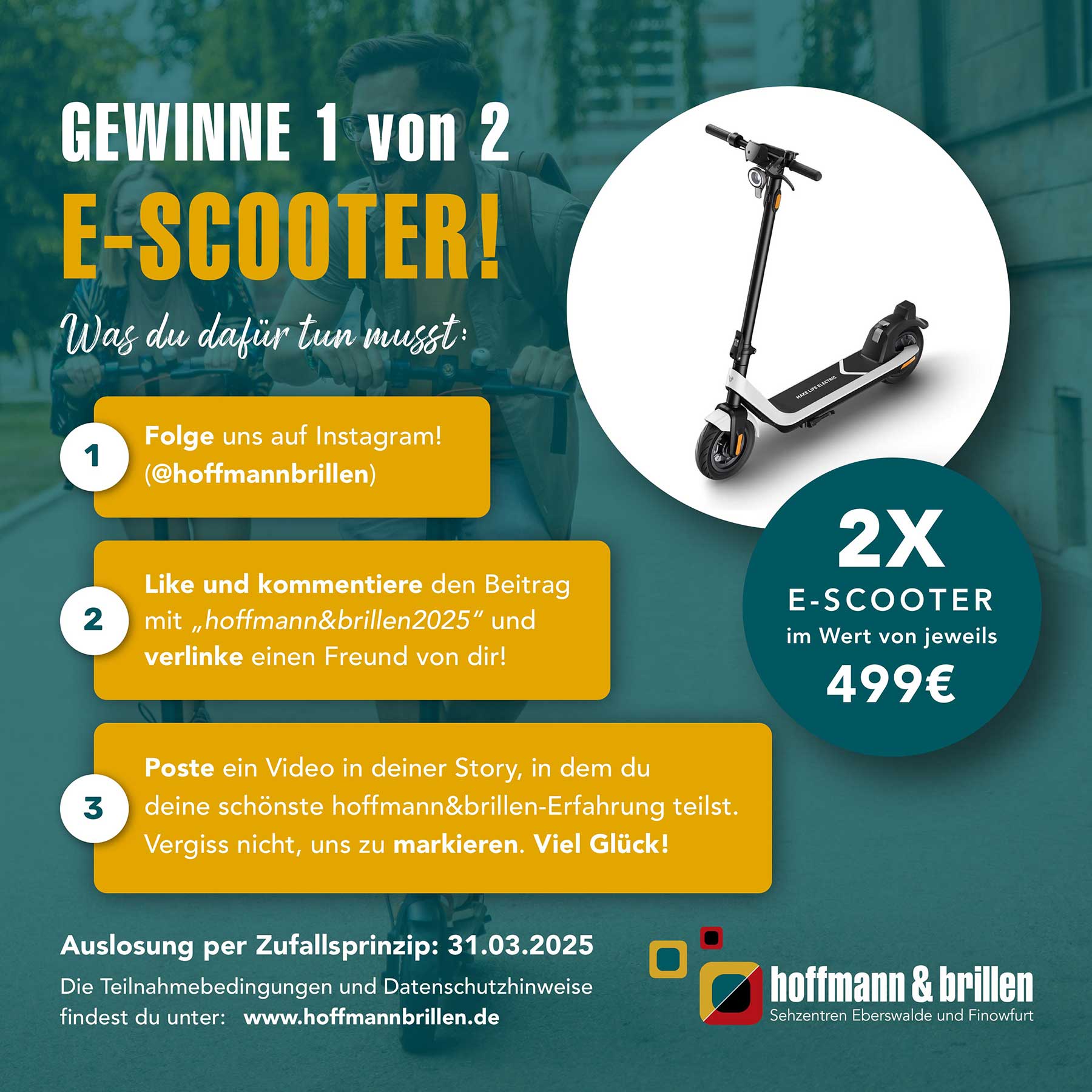 Gewinnspiel - Gewinne 1 von 2 E-Scooter