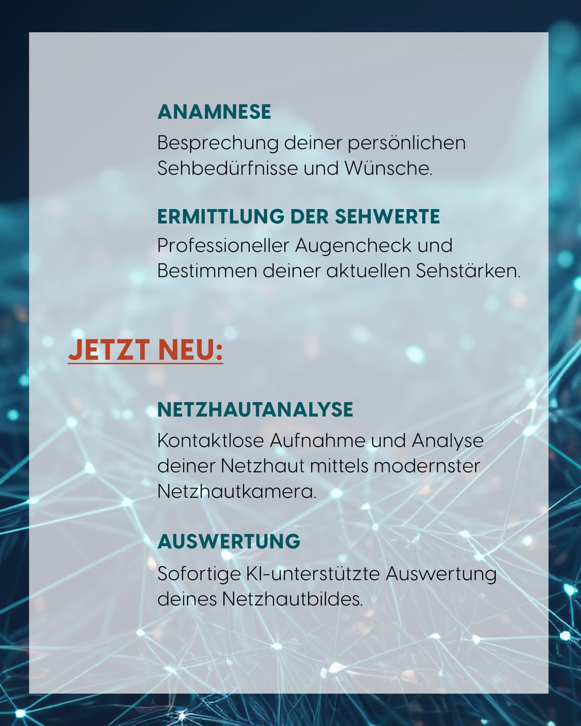 Ablauf des Augen-Checks von der Anamnese bis zur Auswertung