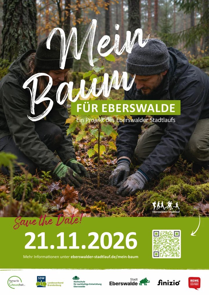 Plakat zur Baumpflanzaktion Mein Baum für Eberswalde am 21.11.2026